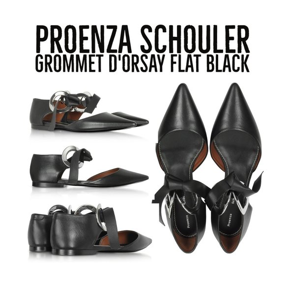 Proenza Schouler Shoes - Proenza Schouler Grommet D'orsay Flats in Black